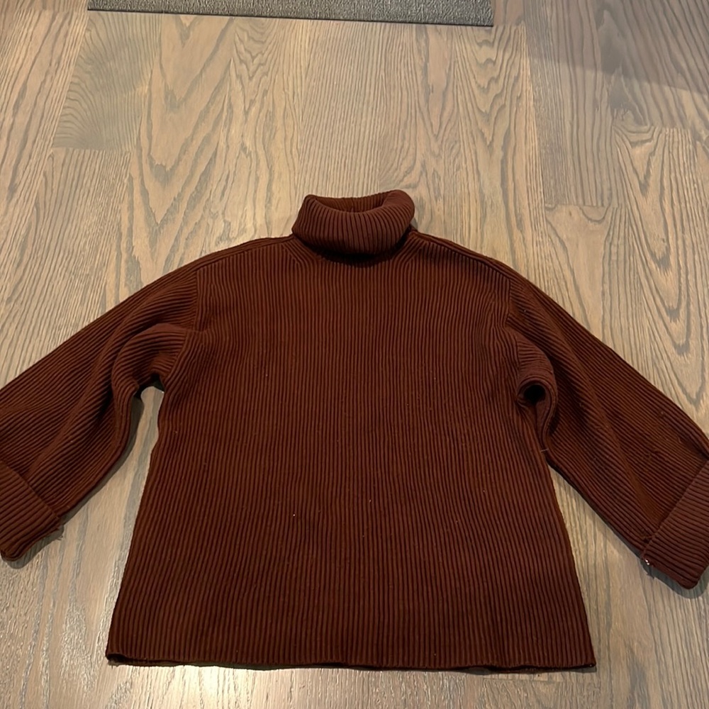 Mango Brown turtleneck knit sweater